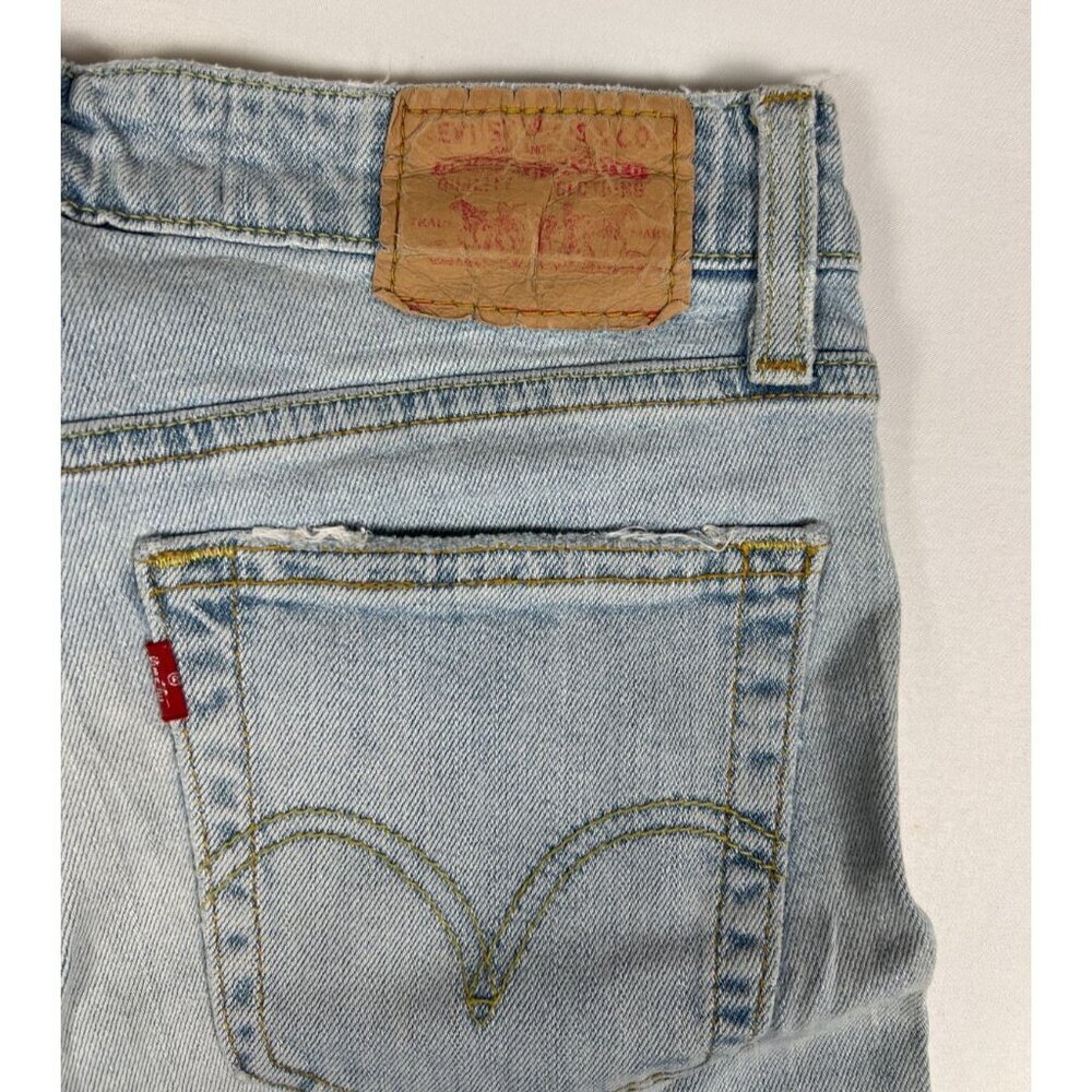 Levi's 518 Superlow Bootcut Jeans Juniors 7M Light Wash Stretch Blue Denim - Picture 7 of 10